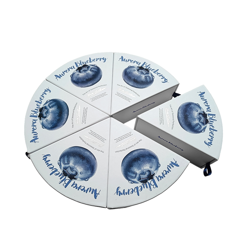 Round Blueberry Fruit Gift Box Paper Packaging Box-Six firkantet fanformet emballage