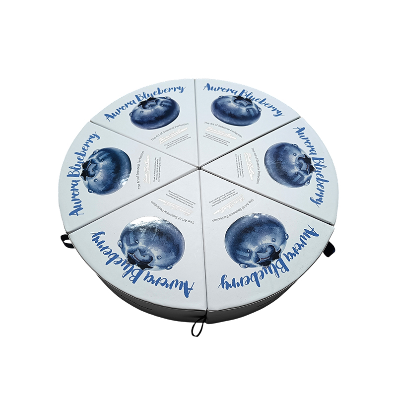 Round Blueberry Fruit Gift Box Paper Packaging Box-Six firkantet fanformet emballage